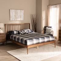 Baxton Studio MG0064-Walnut-Full Abel Classic and Traditional Transitional Walnut Brown Finished Wood Full Size Platform Bedl